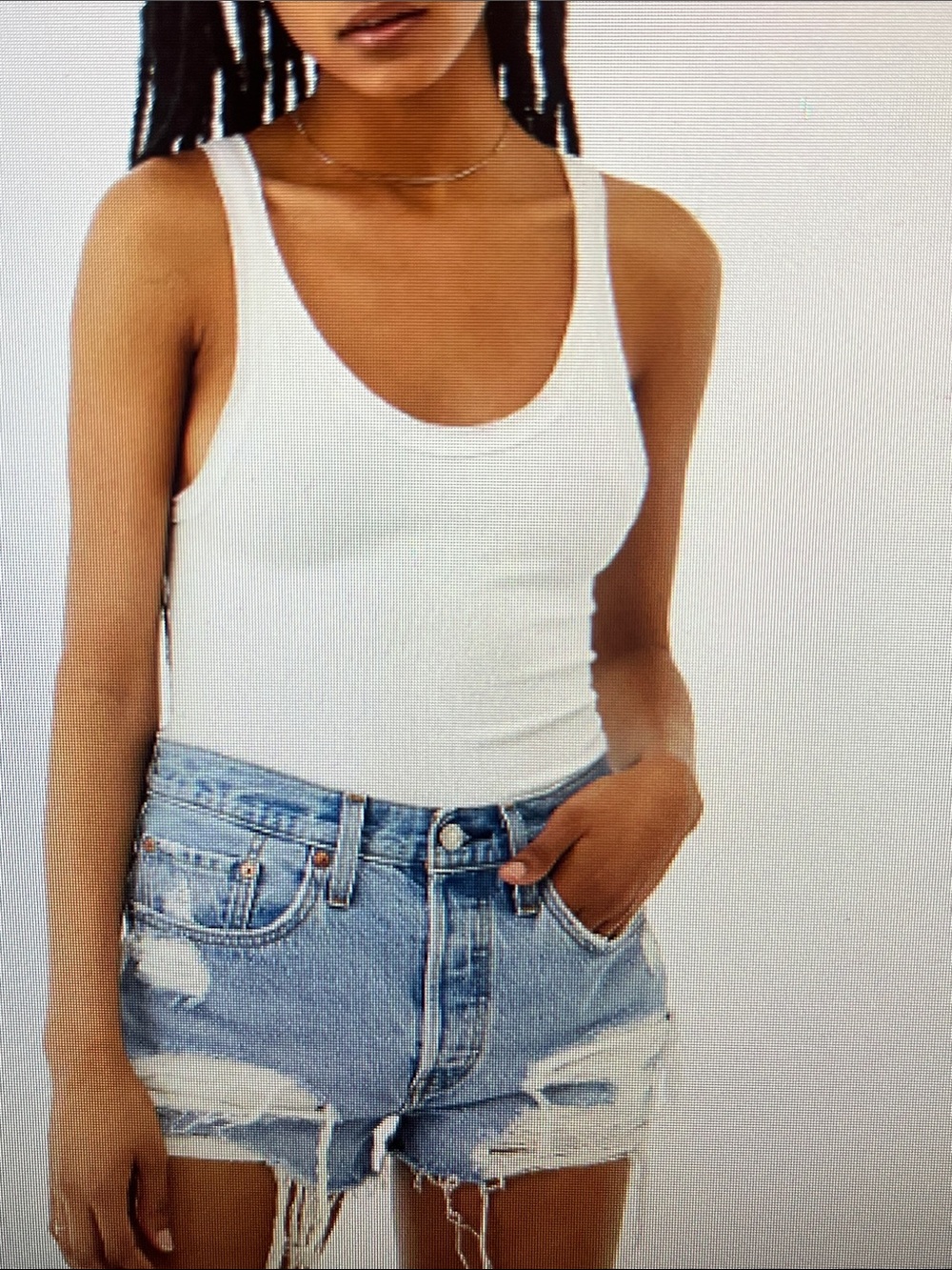 New! Levi's 501 Original Distressed High-Rise Denim Shorts Size 28 NWT